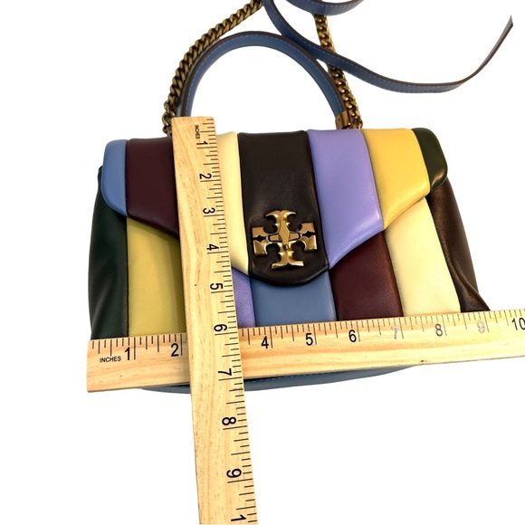 TORY BURCH KIRA SMALL PATCHWORK SATCHEL SHOULDER BAG MULTICOLORED BAG DUST BAG - Picture 11 of 16